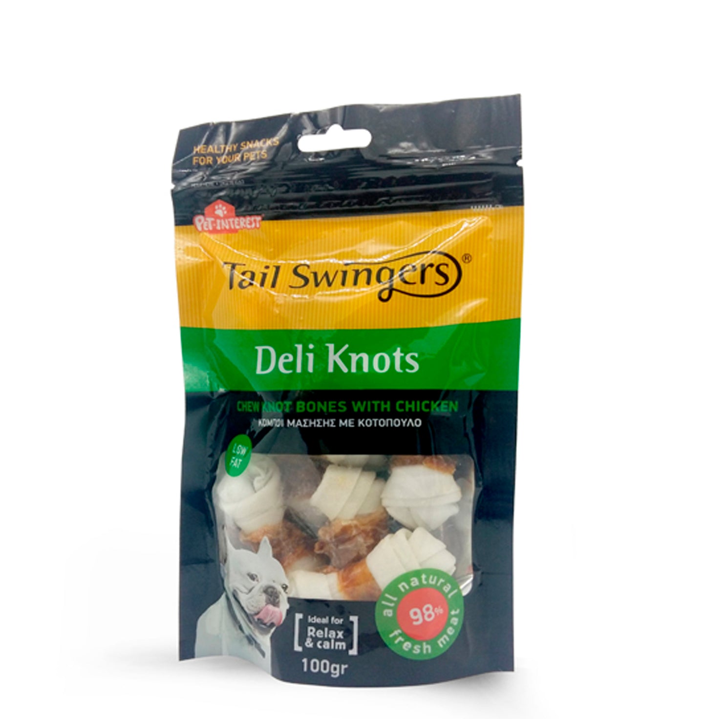 PROPET Dog Treats - Tail Swingers - Rawhide Deli Knots Chicken 100gr