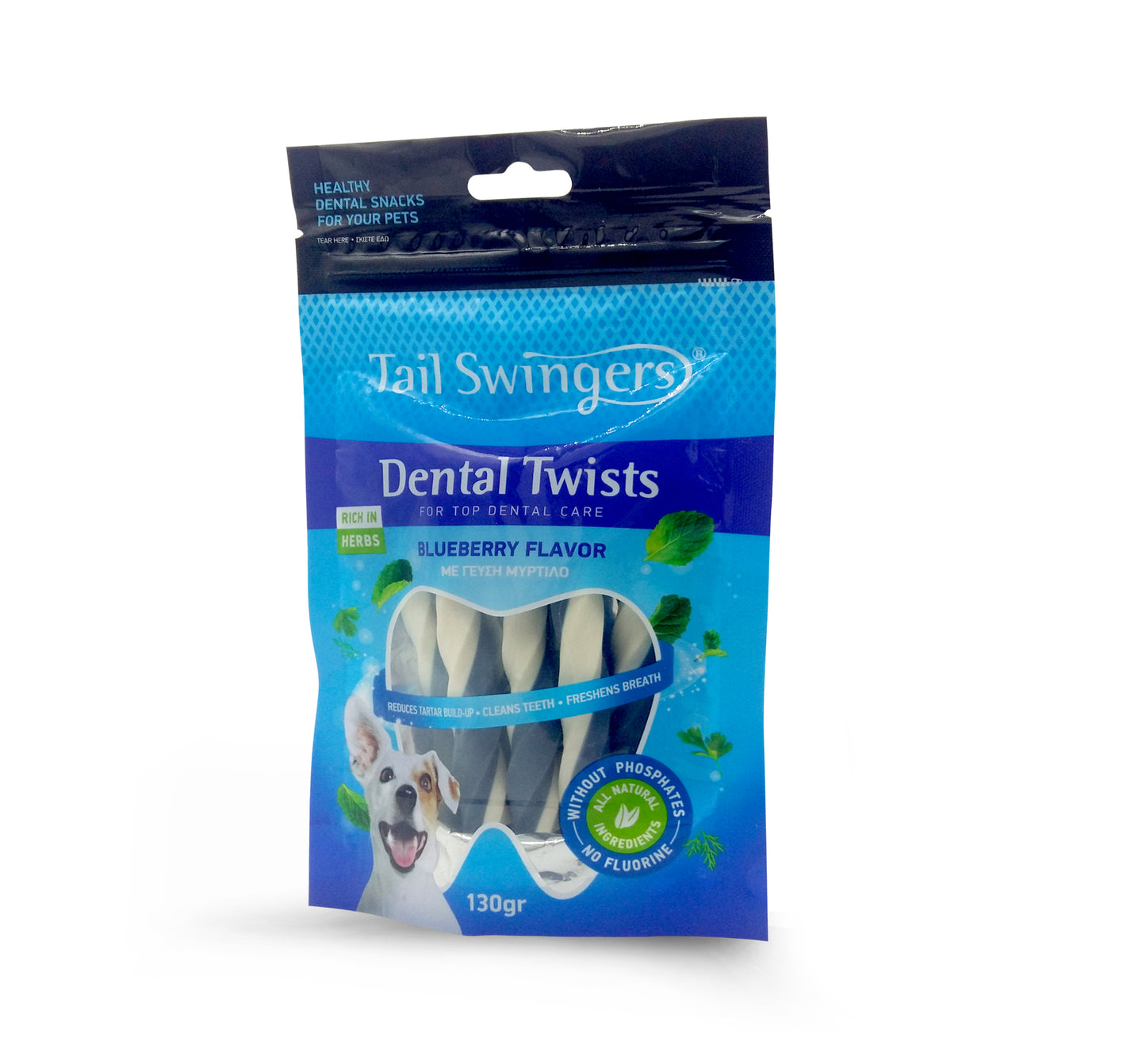 PROPET Dog Treats - Tail Swingers - Dental Dental Twists Blueberry 130gr