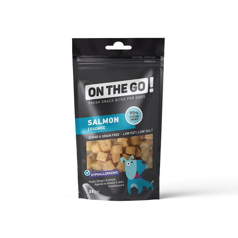 PROPET Dog Treats - On the GO! - Fresh Snack Bites - Sugar and Grain Free - Hypoallergenic - Pocket Size 25gr Fresh Snack Bites Salmon 25gr