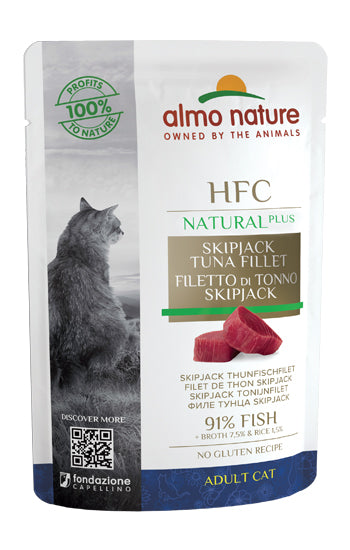ALMO NATURE - Cat Wet Food HFC NAT. PLUS SKIPJACK TUNA FILLET 55GR