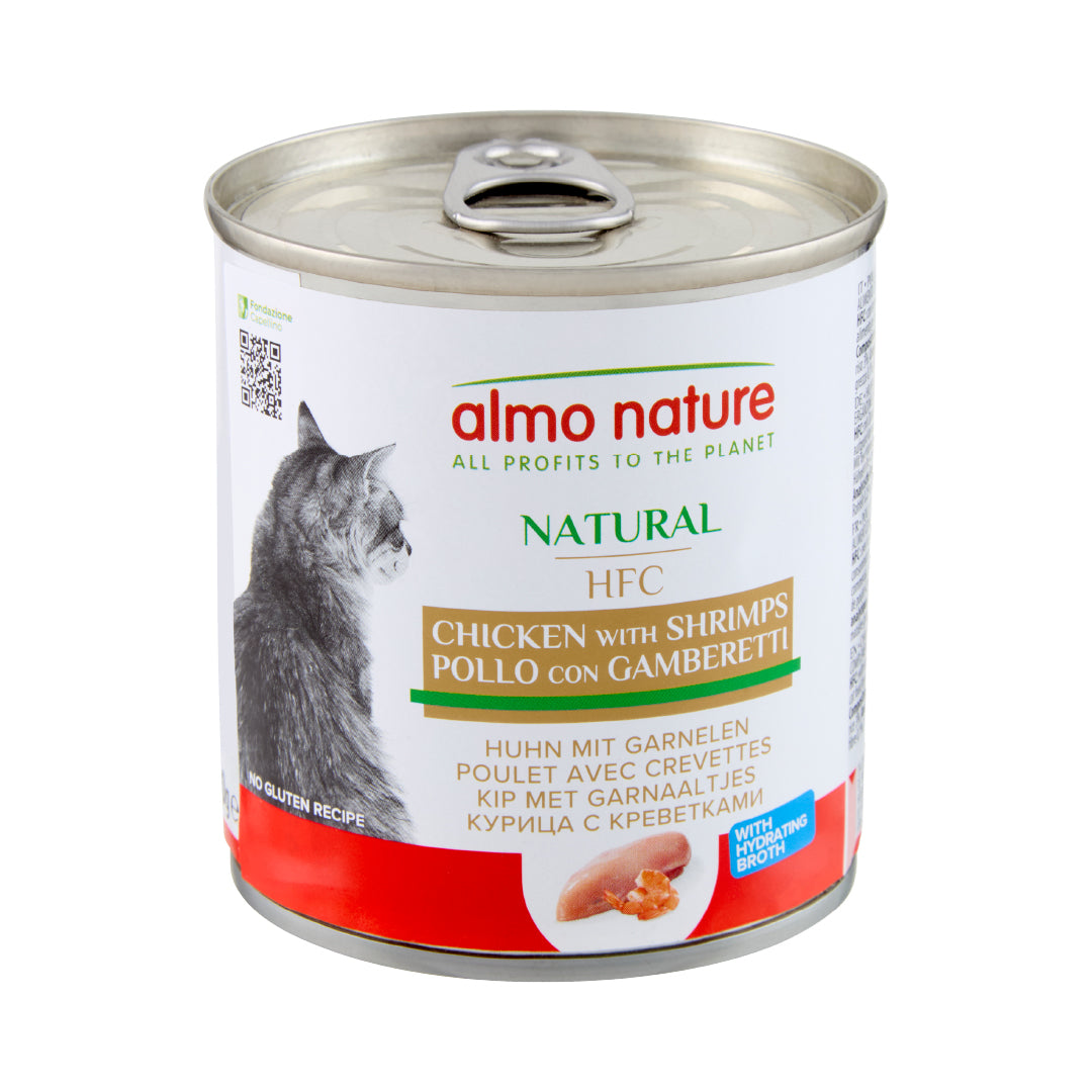 ALMO NATURE - Cat Wet Food HFC CHICKEN & SHRIMPS 6X55GR