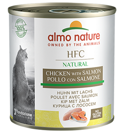 ALMO NATURE - Cat Wet Food HFC NAT. CHICKEN & SALMON 280GR