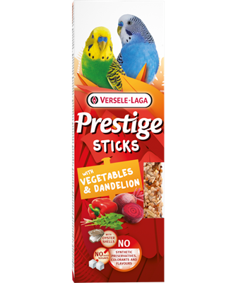 PROPET Versele-Laga Prestige - Snacks Sticks Small Parakeets
Vegs & Dandelion 3 pieces 60gr
(Pack of 10)