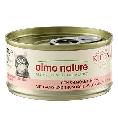 ALMO NATURE - Cat Wet Food HFC KITTEN COMPLETE SALMON & TUNA 70GR