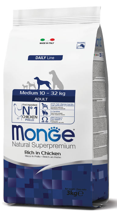 PROPET Monge Natural Superpremium Complete Food for Dogs Daily Line Medium Adult Chicken 3Kg