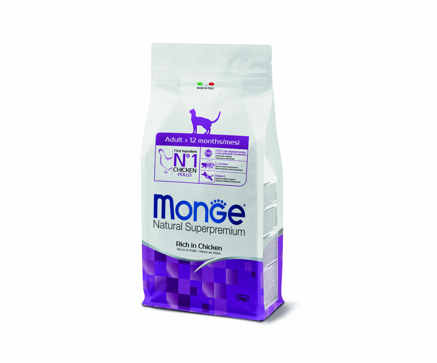 PROPET Monge Natural Superpremium Complete Food for Cats Daily Line - Maintenance Adult Chicken 1.5Kg