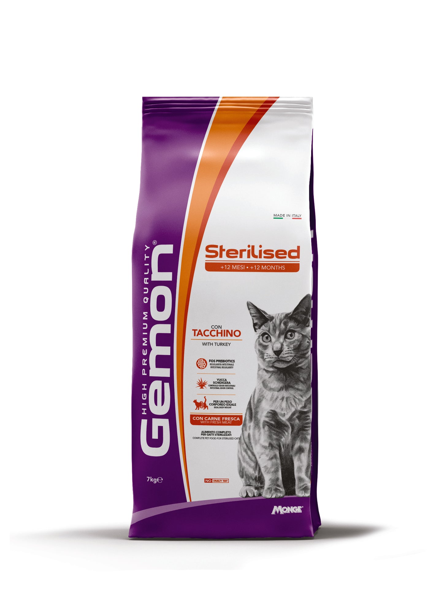 PROPET Gemon Complete Food for Cats - Dry Adult Adult
Sterilised Turkey & Rice 7Kg