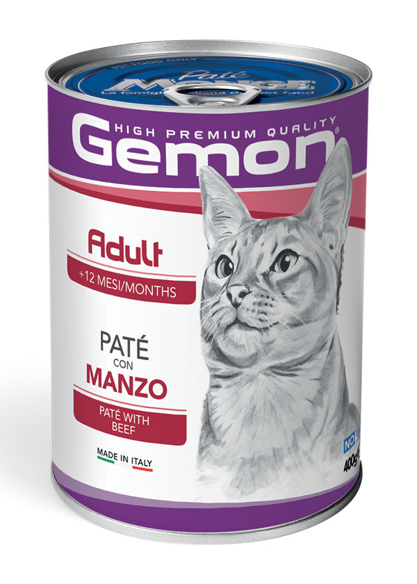 PROPET Gemon Complete Food for Cats - Wet Cans - Pâté Adult Beef
(Pâté) Cans 400gr
(Box of 24)