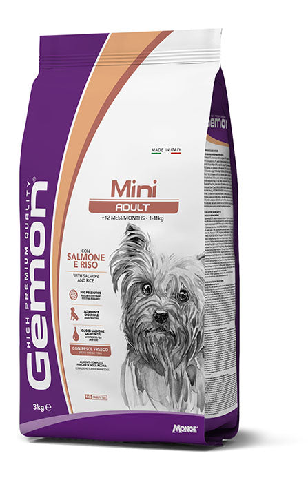 PROPET Gemon Complete Food for Dogs Dry - AdultMini Salmon & Rice 3Kg