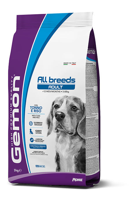 PROPET Gemon Complete Food for Dogs Dry - AdultAll Breeds Tuna & Rice 3Kg