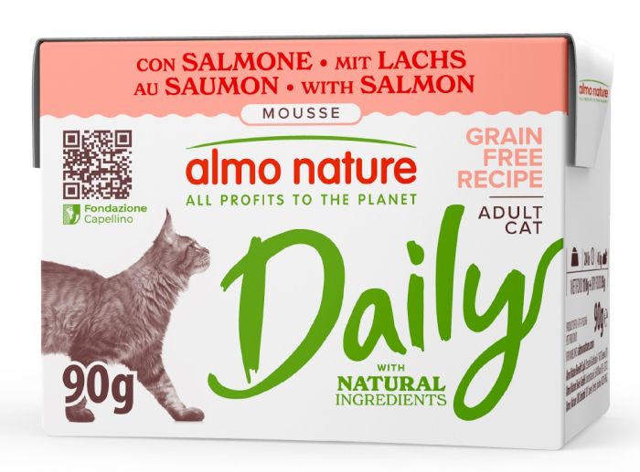 ALMO NATURE - Cat Wet Food DAILY MOUSSE SALMON 90GR