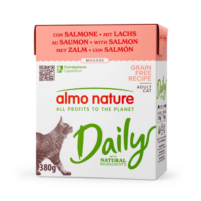 ALMO NATURE - Cat Wet Food DAILY MOUSSE SALMON 380GR