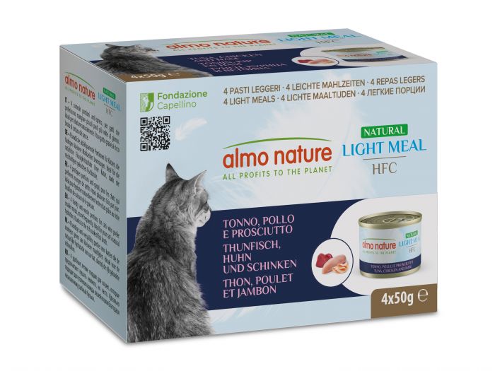 ALMO NATURE - Cat Wet Food HFC LIGHT TUNA, CHICKEN & HAM 4X50GR