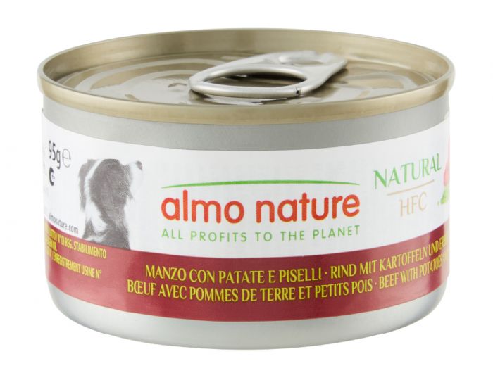 ALMO NATURE - Dog Wet Food HFC BEEF, POTATOS & PEAS FOR DOGS 95GR