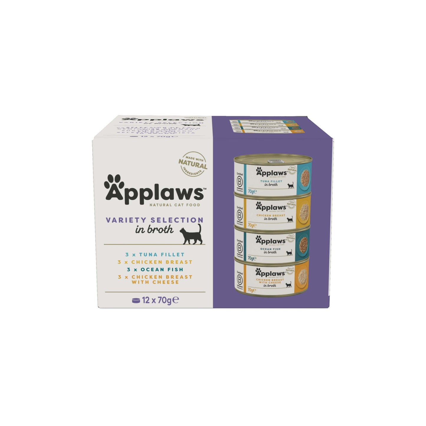 Applaws Cat Wet Food Multipack Broth Tins M/P Supreme Collection 70gx12