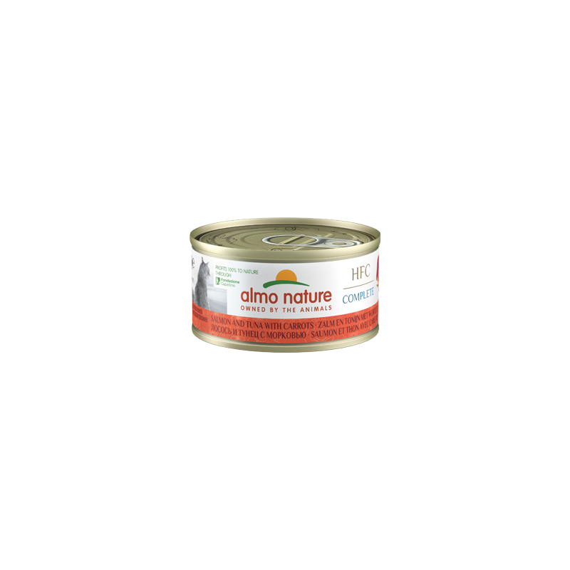 ALMO NATURE - Cat Wet Food COMPLETE SALMON, TUNA & CARROT 70GR