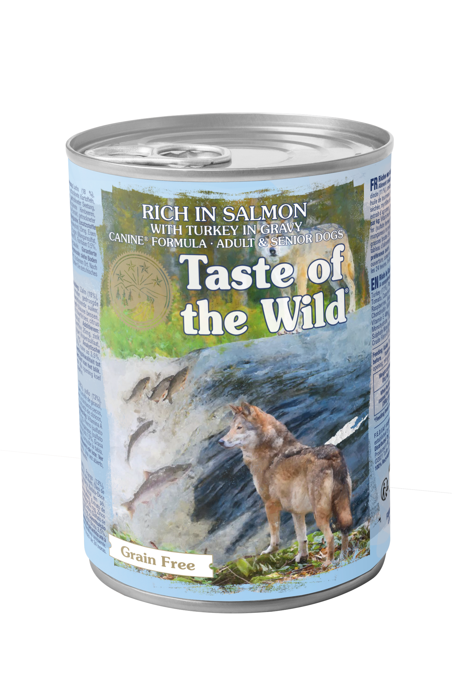 PROPET Taste of The Wild Super Premium Complete Food for Dogs Wet Food - Grain Free - All Breeds/All Life Stages Adult/Senior Salmon & Turkey
in Gravy Cans 390gr
(Box of 12)