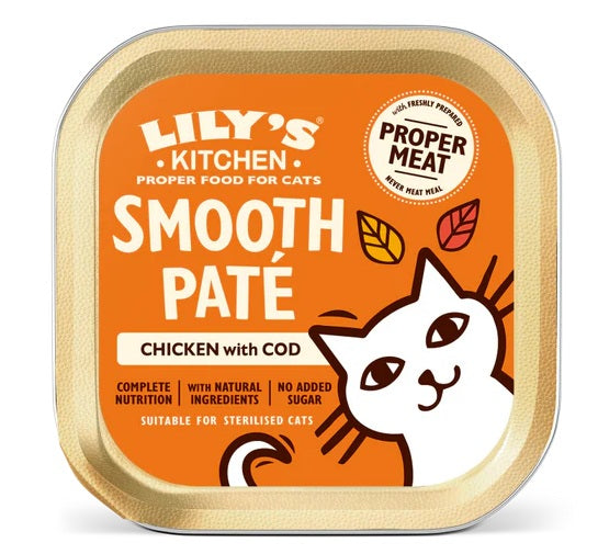 LILY'S KITCHEN - Cat Wet Food CHICKEN & COD PATE 85GR