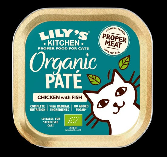 LILY'S KITCHEN - Cat Wet Food ORGANIC CHICKEN & FISH PATE 85GR