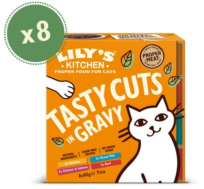 LILY'S KITCHEN - Cat Wet Food TASTY CUTS IN GRAVY MULTIPACK 8X85GR