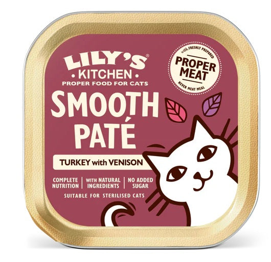 LILY'S KITCHEN - Cat Wet Food TURKEY & VENISON PATE 85GR