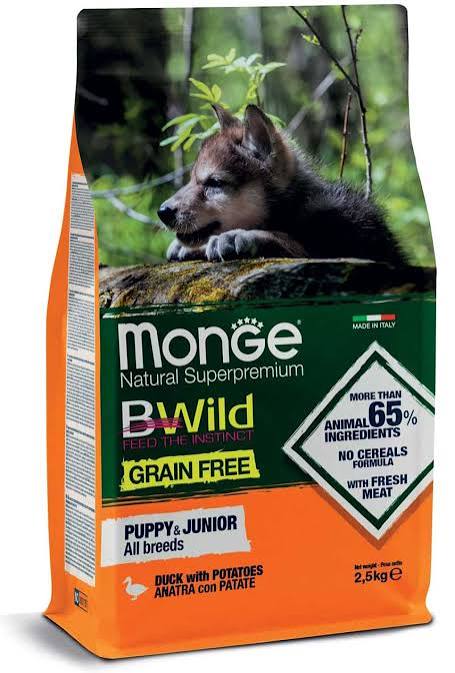 Monge Bwild Dry - Grain Free Puppy & Junior All Breeds Duck & Potatoes (N/A)