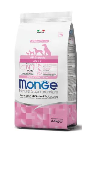 Monge Natural Superpremium All Breeds Adult Adult All Breeds Pork with Rice & Potatoes Monoprotein