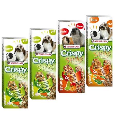 Versele-Laga Small Mammals Crispy Sticks Triple Variety Pack Omnivores -Rice & Vegetables -Exotic Fruit -Popcorn & Honey 3 pieces (Pack of 8)