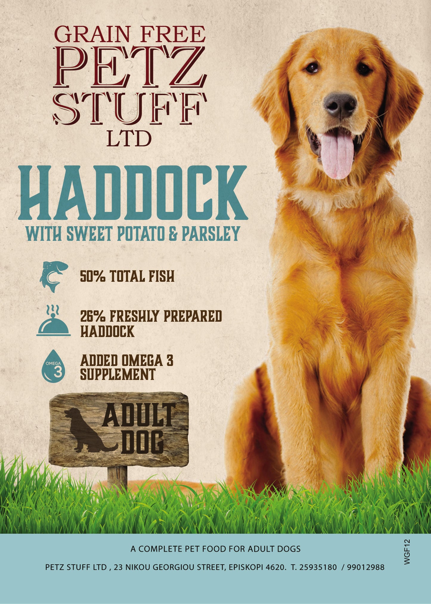 PETZ STUFF 12kg GF Haddock With Sweet Potato & Parsley GAFoil/NL