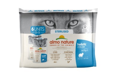 ALMO NATURE - Cat Wet Food MULTI ANTIHAIRBALL BEEF/CHICKEN 6X70GR