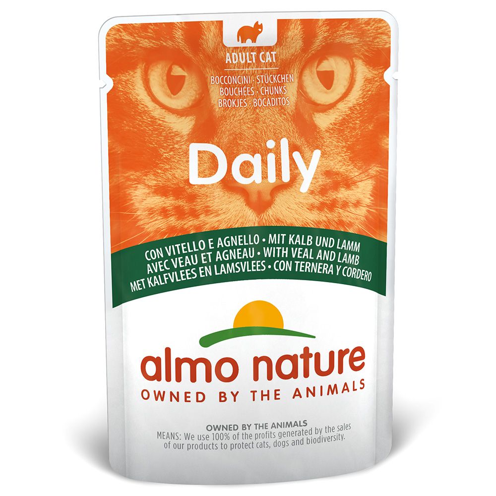 ALMO NATURE - Cat Wet Food DAILY CATS VEAL & LAMB 70GR