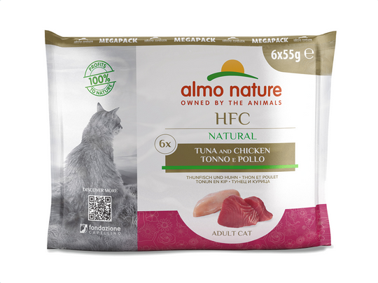 ALMO NATURE - Cat Wet Food HFC TUNA & CHICKEN 6X55GR
