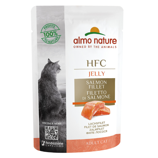 ALMO NATURE - Cat Wet Food JELLY HFC SALMON FILLETS 55GR