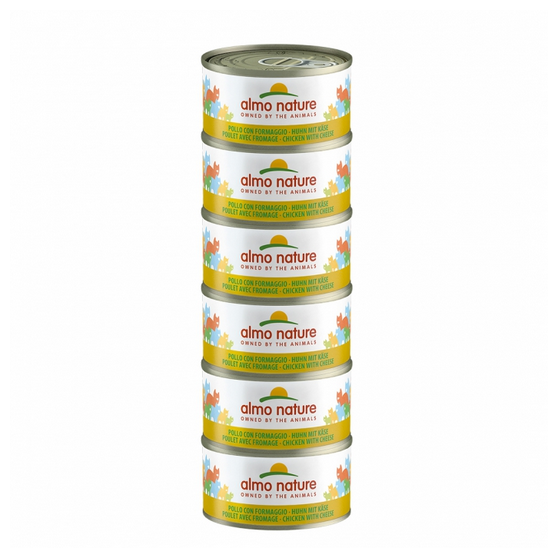 ALMO NATURE - Cat Wet Food HFC NATURAL MEGA CHICKEN & CHEESE 6X70GR