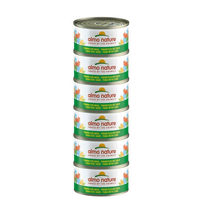 ALMO NATURE - Cat Wet Food HFC NATURAL MEGA TUNA & SWEET CORN 6X70GR