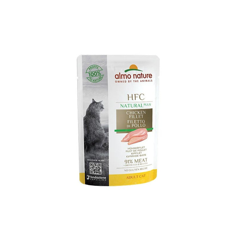 ALMO NATURE - Cat Wet Food HFC NAT. PLUS CHICKEN FILLET 55GR