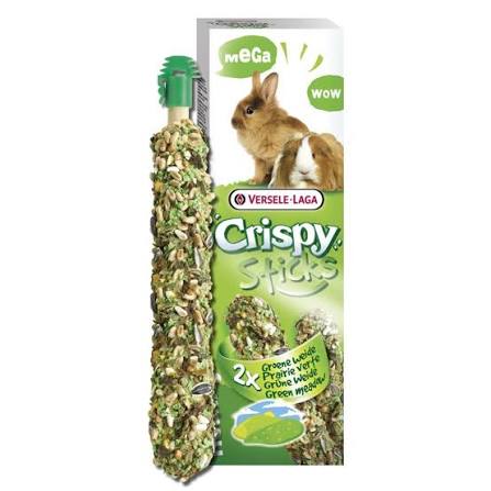 Versele-Laga Small Mammals Crispy Mega Sticks Rabbits-Guinea Pigs "Green Meadow" 2 Pieces (Pack of 8)