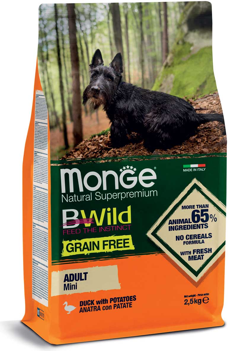 Monge Bwild Dry - Grain Free Adult Mini Duck & Potatoes
