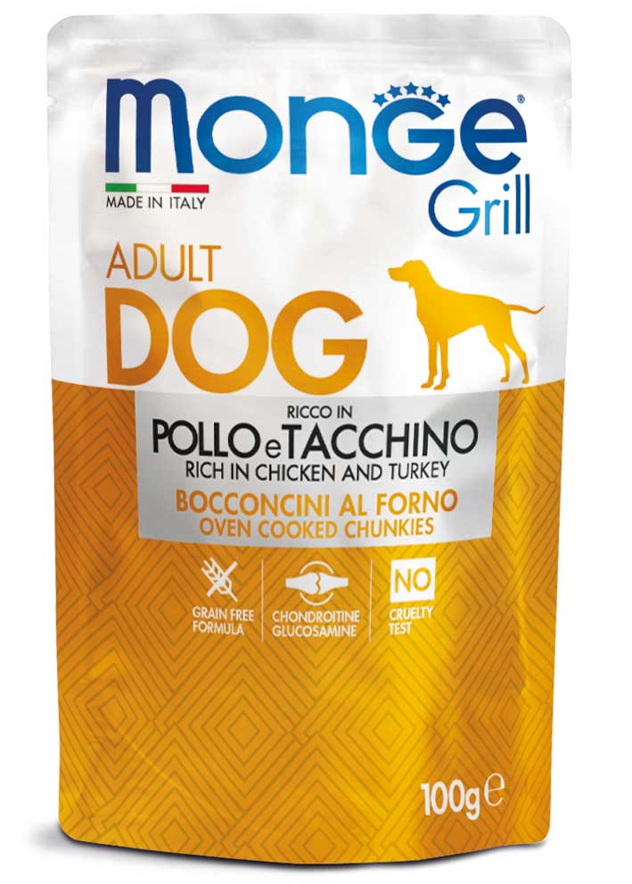 Monge Grill Adult Dog Chicken & Turkey pouch 100g