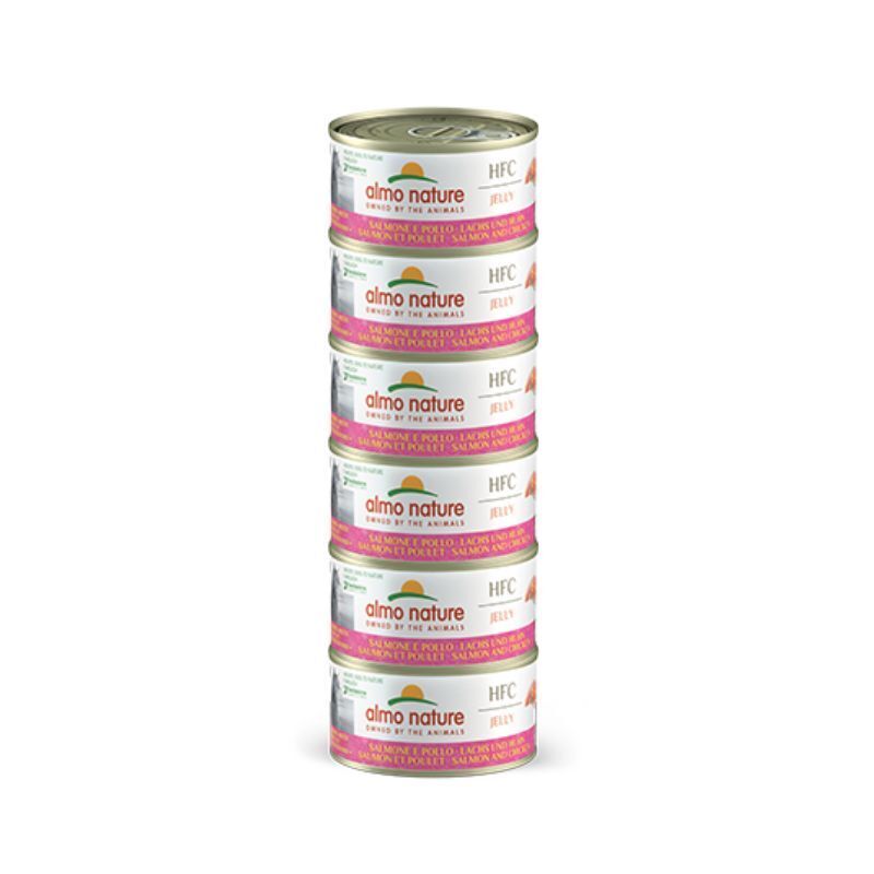 ALMO NATURE - Cat Wet Food HFC JELLY MEGA SALMON & CHICKEN 6X70GR