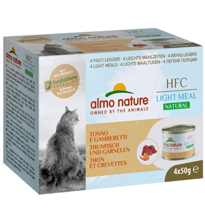 ALMO NATURE - Cat Wet Food HFC LIGHT TUNA & SHRIMPS 4X50GR
