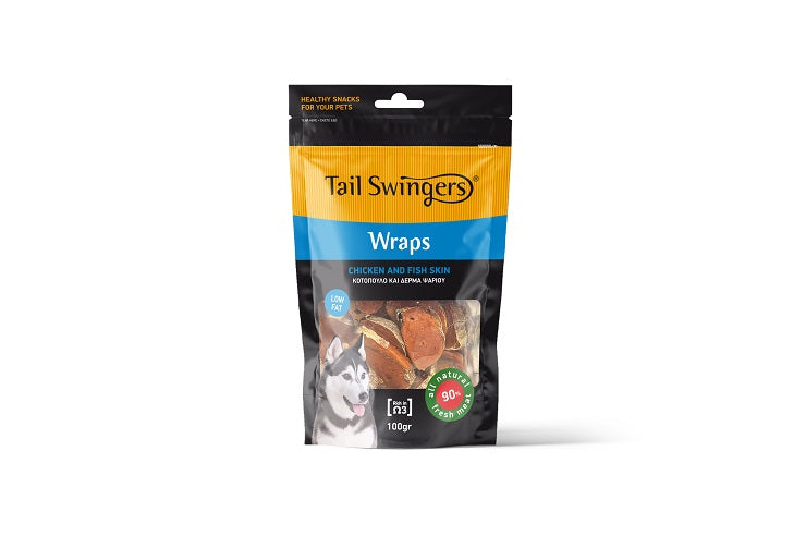 PROPET Dog Treats - Tail Swingers - Fish Wraps Fish Skin & Chicken 100gr