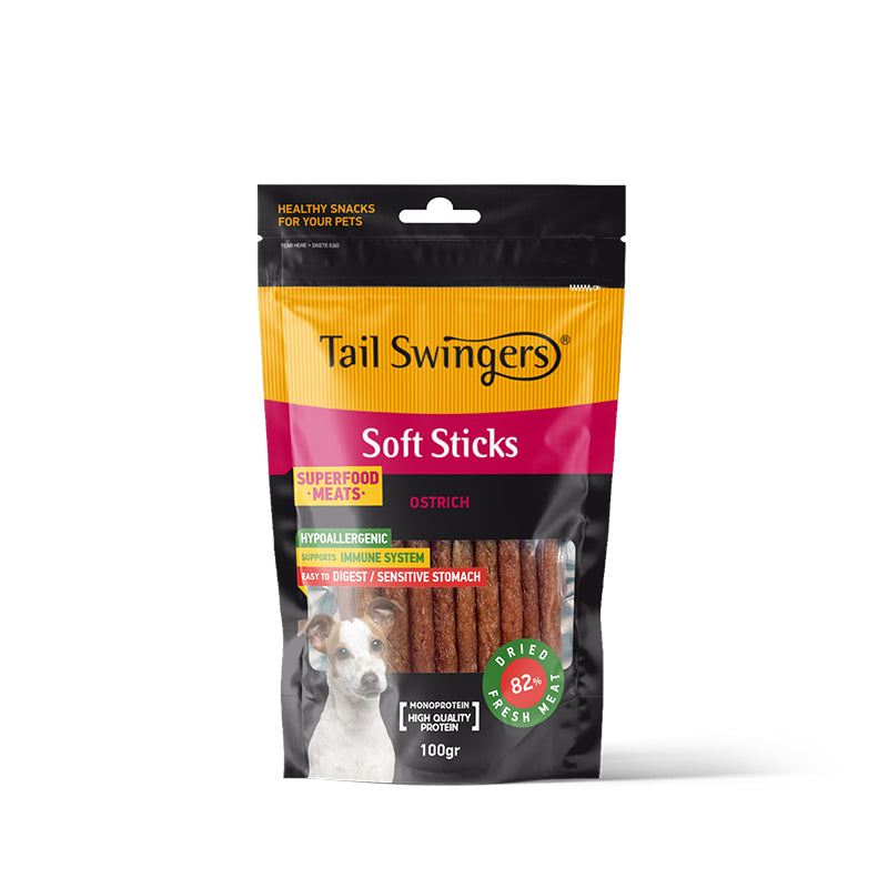 PROPET Dog Treats - Tail Swingers - Monoprotein Soft Sticks Ostrich 100gr
