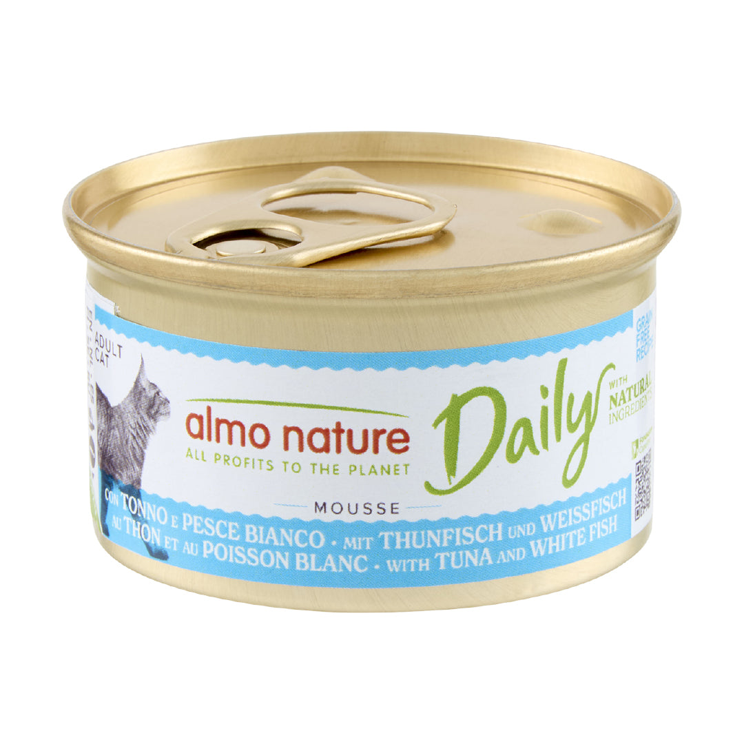 ALMO NATURE - Cat Wet Food DAILY CATS MOUSSE TUNA & WHITE FISH 85GR