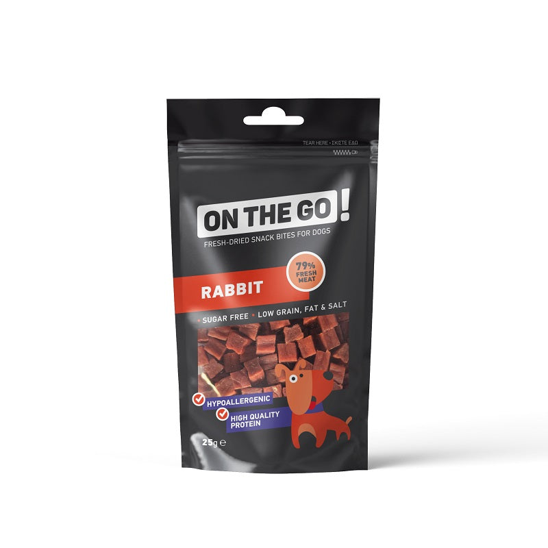 PROPET Dog Treats - On the GO! - Fresh Snack Bites - Sugar and Grain Free - Hypoallergenic - Pocket Size 25gr Fresh Snack Bites Rabbit 25gr