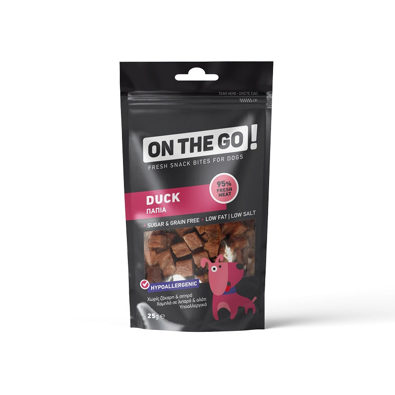 PROPET Dog Treats - On the GO! - Fresh Snack Bites - Sugar and Grain Free - Hypoallergenic - Pocket Size 25gr Fresh Snack Bites Duck 25gr