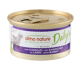 ALMO NATURE - Cat Wet Food DAILY MOUSSE RABBIT FOR CATS 85GR
