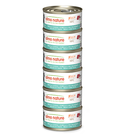 ALMO NATURE - Cat Wet Food HFC JELLY MEGA TROUT & TUNA 6X70GR