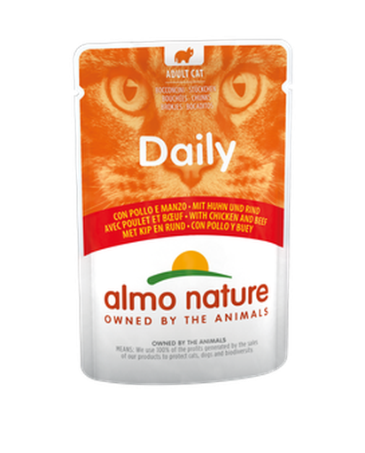 ALMO NATURE - Cat Wet Food DAILY CATS CHICKEN & BEEF 70GR