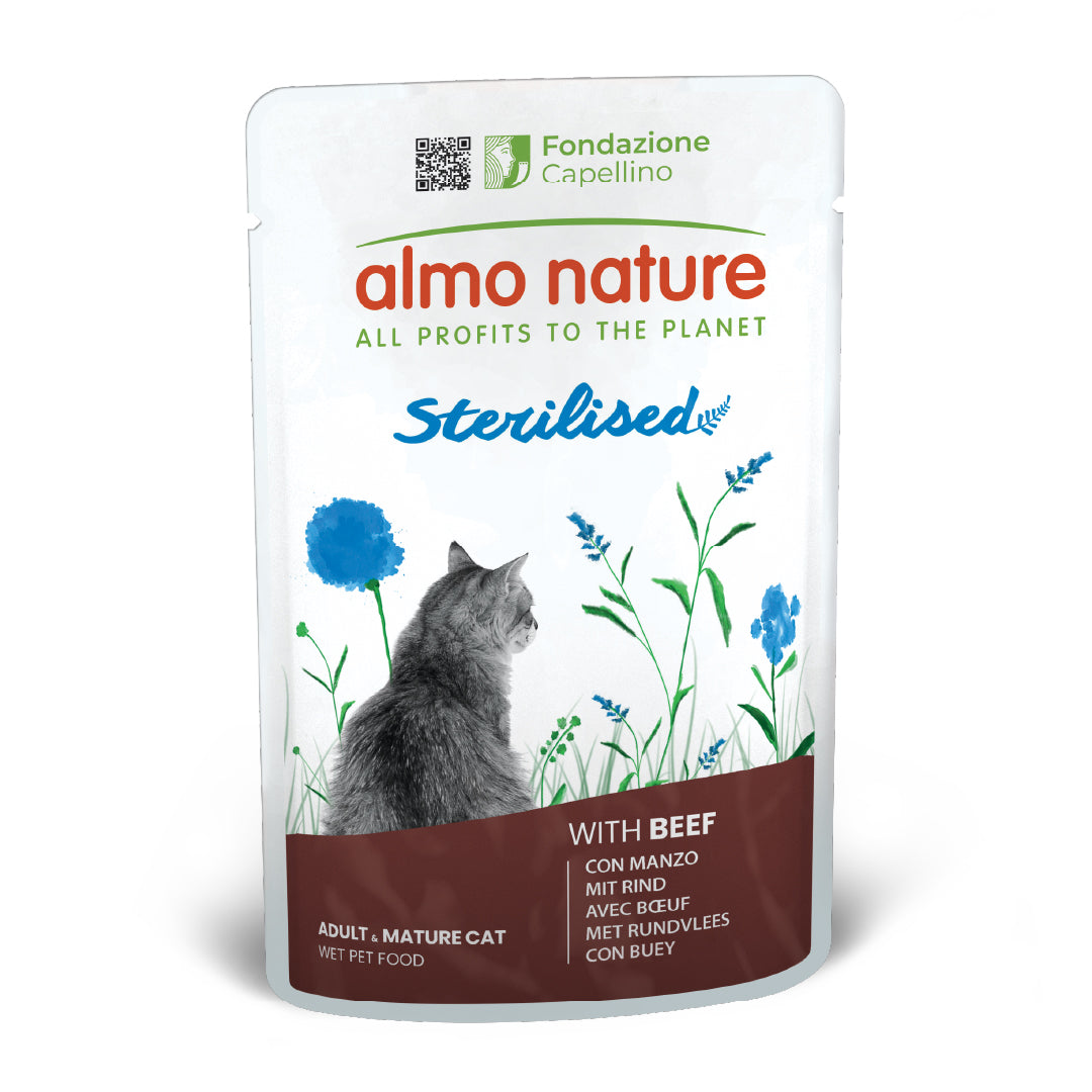 ALMO NATURE - Cat Wet Food PFC STERILISED BEEF 70GR